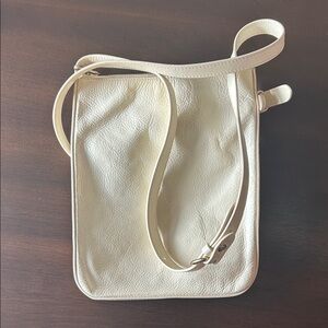 Chic Cream Leather Crossbody Bag